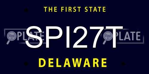 SPI27T Delaware License Plate
