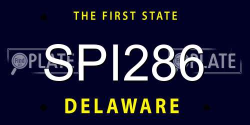 SPI286 Delaware License Plate