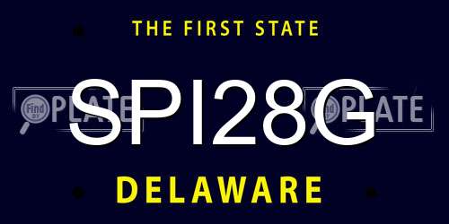 SPI28G Delaware License Plate