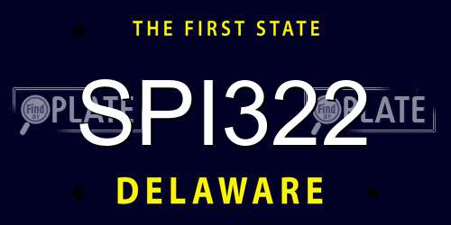 SPI322 Delaware License Plate