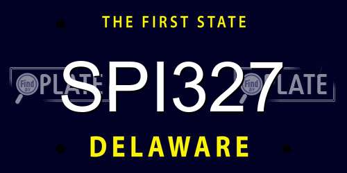 SPI327 Delaware License Plate