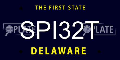 SPI32T Delaware License Plate