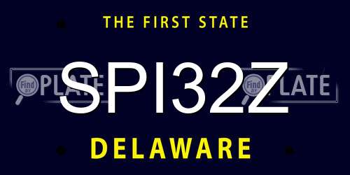 SPI32Z Delaware License Plate