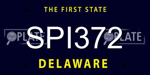 SPI372 Delaware License Plate