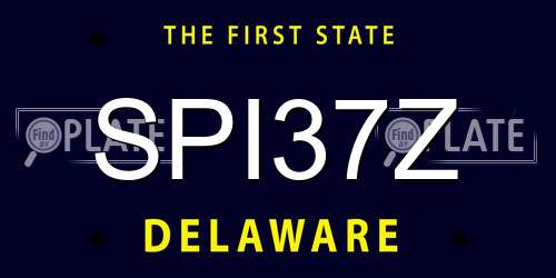 SPI37Z Delaware License Plate
