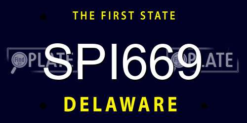 SPI669 Delaware License Plate