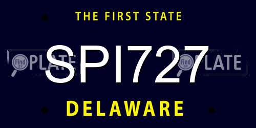 SPI727 Delaware License Plate