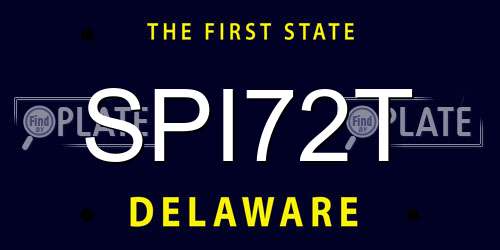 SPI72T Delaware License Plate