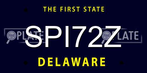 SPI72Z Delaware License Plate
