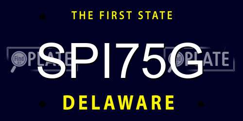 SPI75G Delaware License Plate