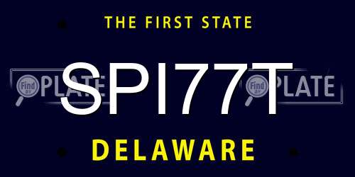SPI77T Delaware License Plate