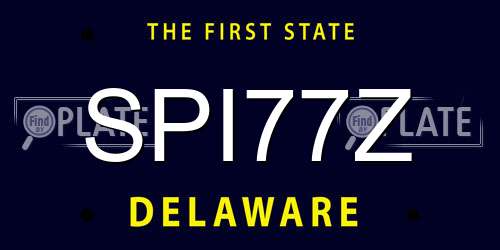 SPI77Z Delaware License Plate