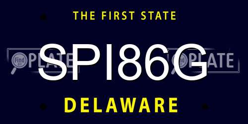 SPI86G Delaware License Plate