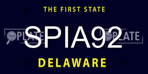 SPIA92 Delaware License Plate