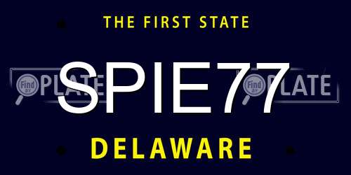 SPIE77 Delaware License Plate