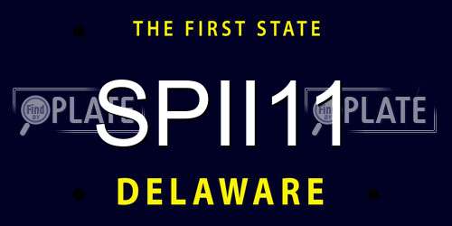 SPII11 Delaware License Plate