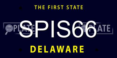 SPIS66 Delaware License Plate