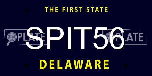 SPIT56 Delaware License Plate