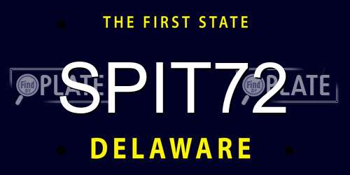 SPIT72 Delaware License Plate