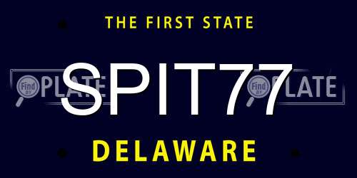SPIT77 Delaware License Plate