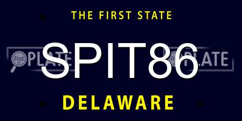 SPIT86 Delaware License Plate