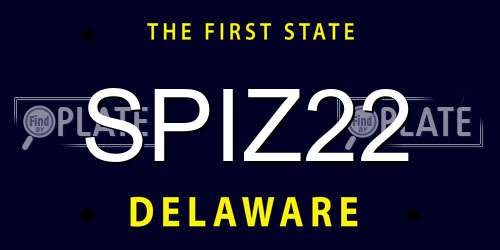 SPIZ22 Delaware License Plate