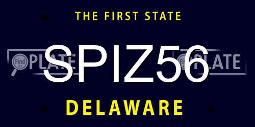 SPIZ56 Delaware License Plate