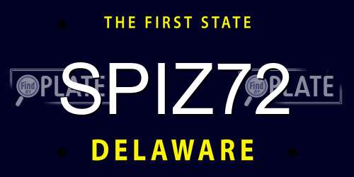 SPIZ72 Delaware License Plate
