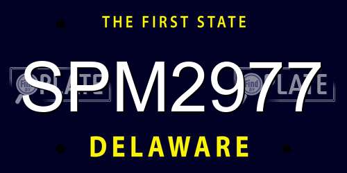 SPM2977 Delaware License Plate