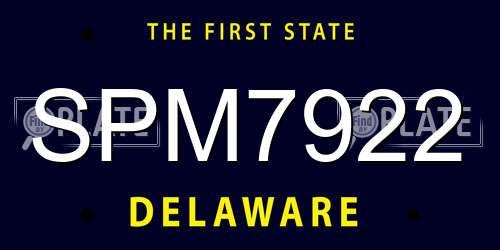 SPM7922 Delaware License Plate