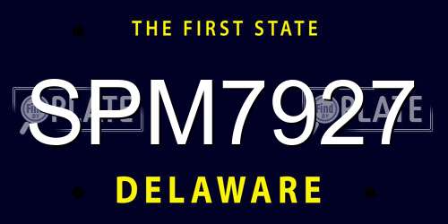 SPM7927 Delaware License Plate