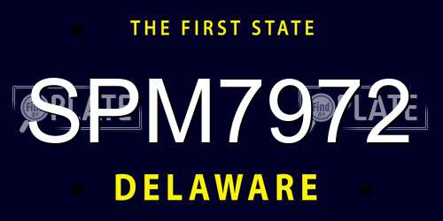 SPM7972 Delaware License Plate