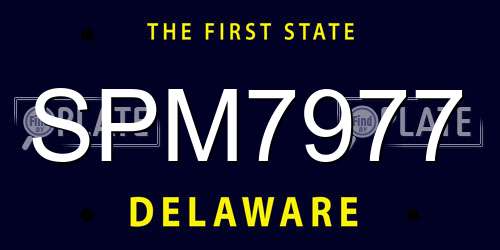 SPM7977 Delaware License Plate