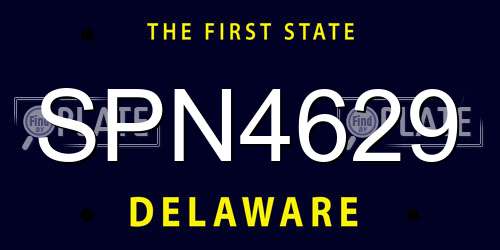 SPN4629 Delaware License Plate