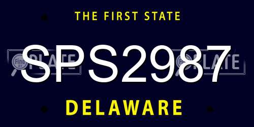 SPS2987 Delaware License Plate