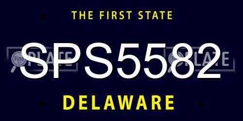 SPS5582 Delaware License Plate