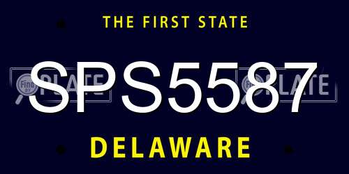 SPS5587 Delaware License Plate
