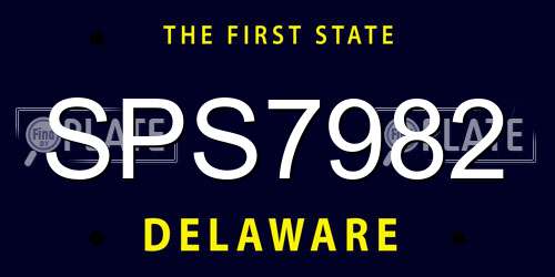 SPS7982 Delaware License Plate