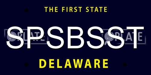 SPSBSST Delaware License Plate