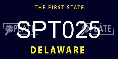 SPT025 Delaware License Plate