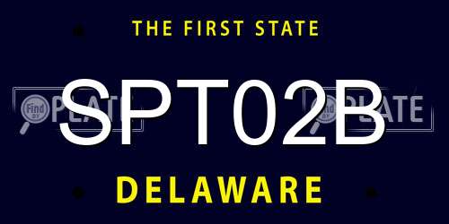 SPT02B Delaware License Plate