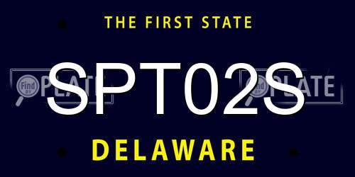 SPT02S Delaware License Plate