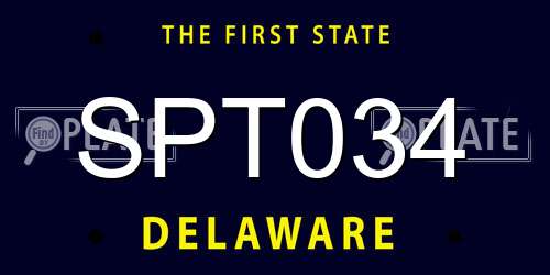 SPT034 Delaware License Plate