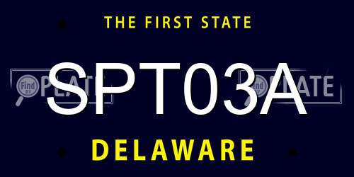 SPT03A Delaware License Plate