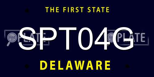 SPT04G Delaware License Plate