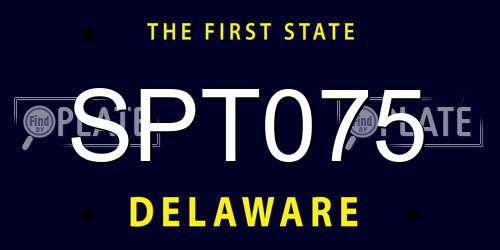SPT075 Delaware License Plate