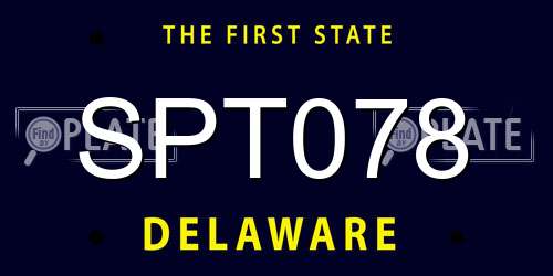 SPT078 Delaware License Plate