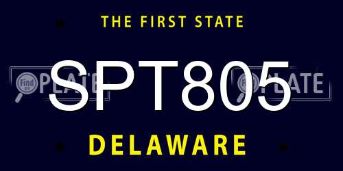 SPT805 Delaware License Plate