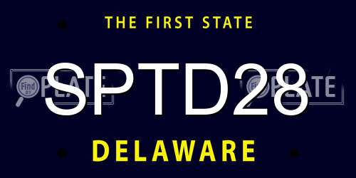 SPTD28 Delaware License Plate