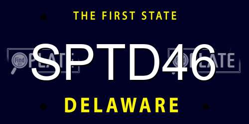 SPTD46 Delaware License Plate